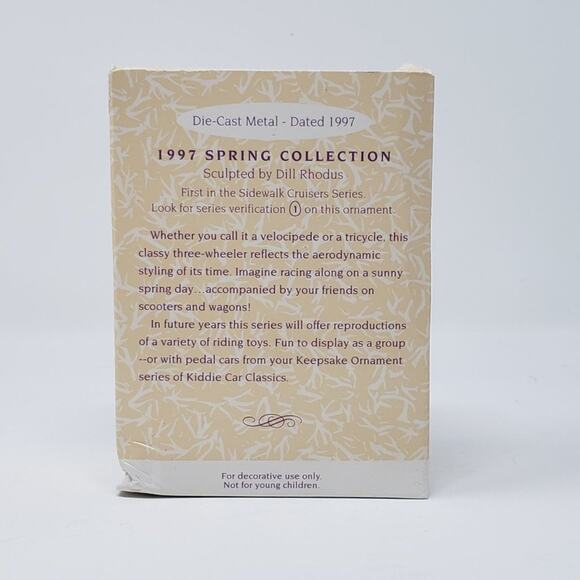 1997 Hallmark 1935 Steelcraft Streamline Velocipede Die-Cast Metal Ornament - Picture 2 of 7